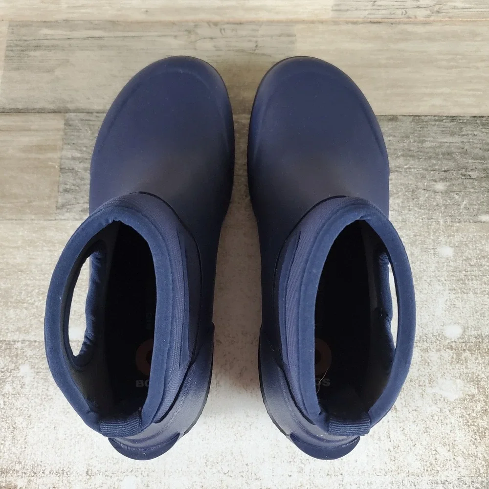 Bogs Seattle II Womens Ankle Boots Sz 6 Indigo Black Rubber Waterproof Slip On